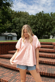 Blush and Bloom Puff Sleeve Blouse