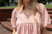 Blush and Bloom Puff Sleeve Blouse