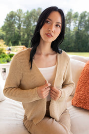 Breezy Beige Open Cardigan