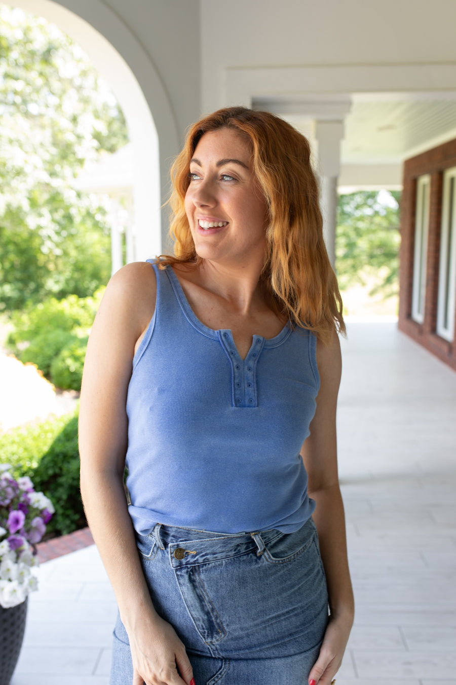 By the Ocean Washed Denim Tank