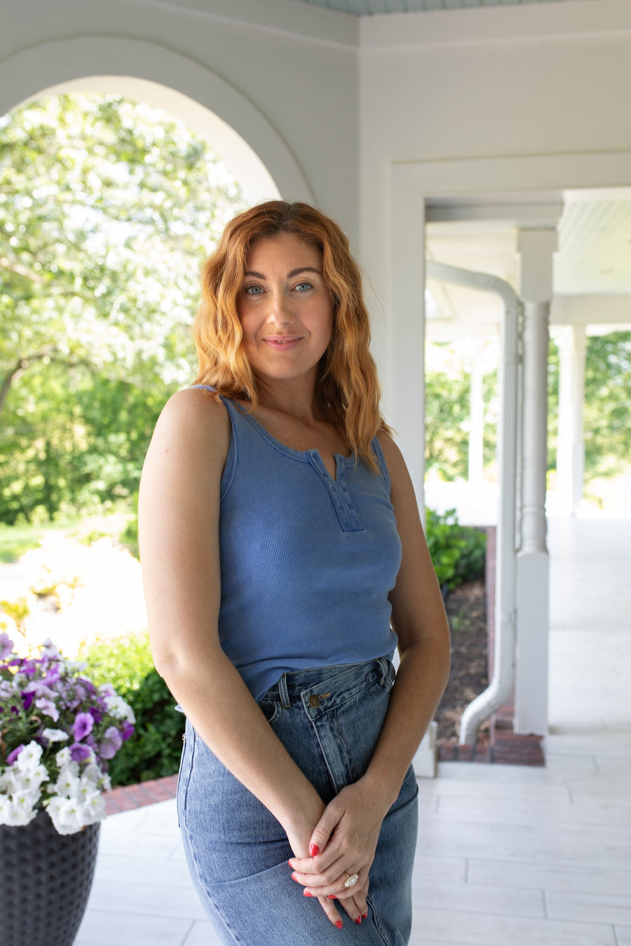 By the Ocean Washed Denim Tank