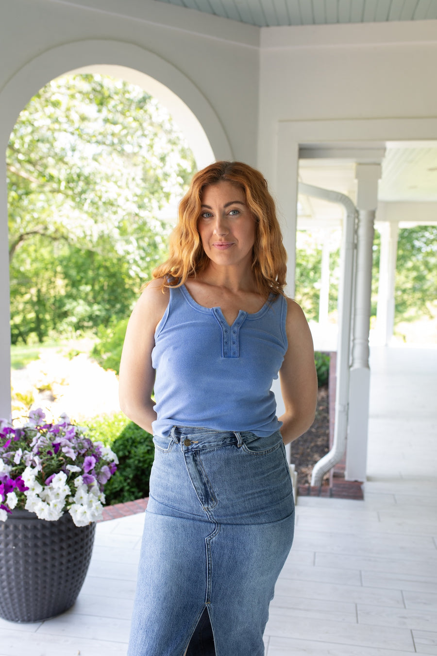 By the Ocean Washed Denim Tank