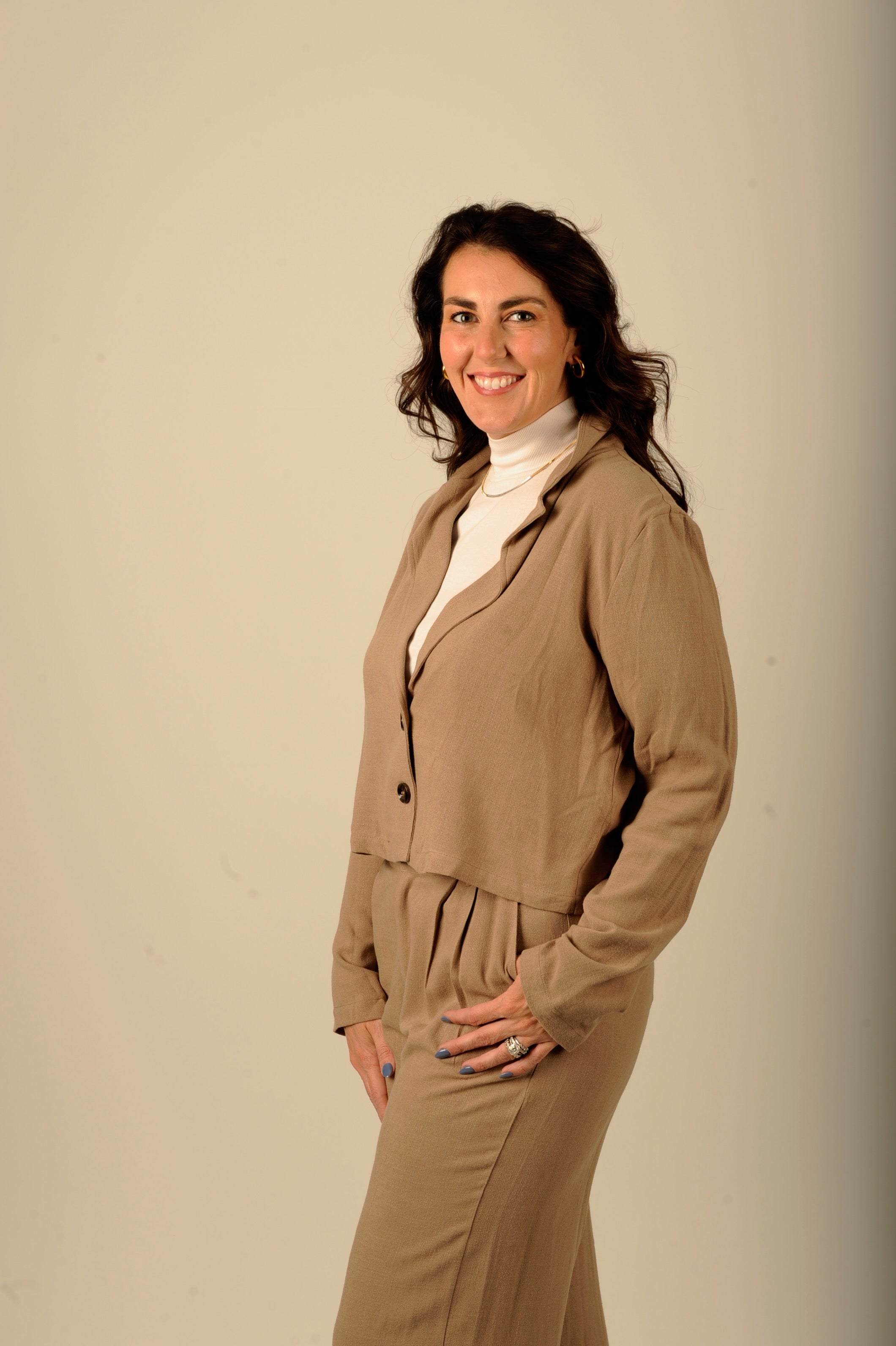 Chestnut Chic Linen Jacket