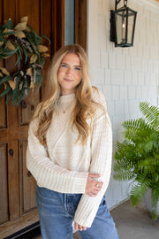 Classic Cream Cable Knit Sweater