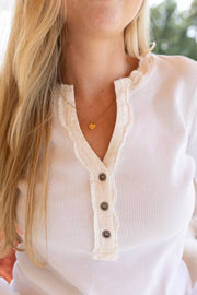 Classic Henley Button Up Top