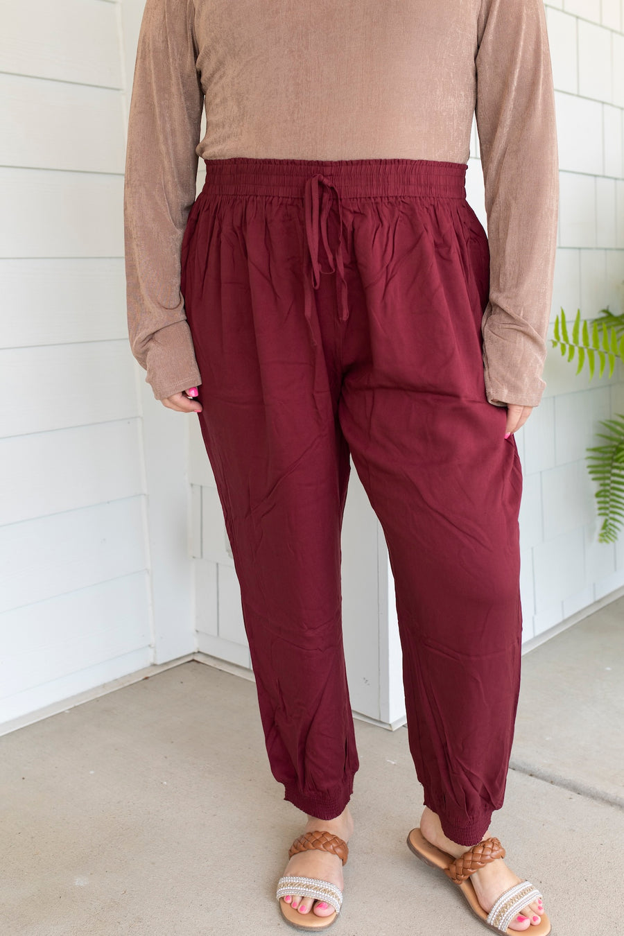 Cozy and Comfy Burgundy Joggers