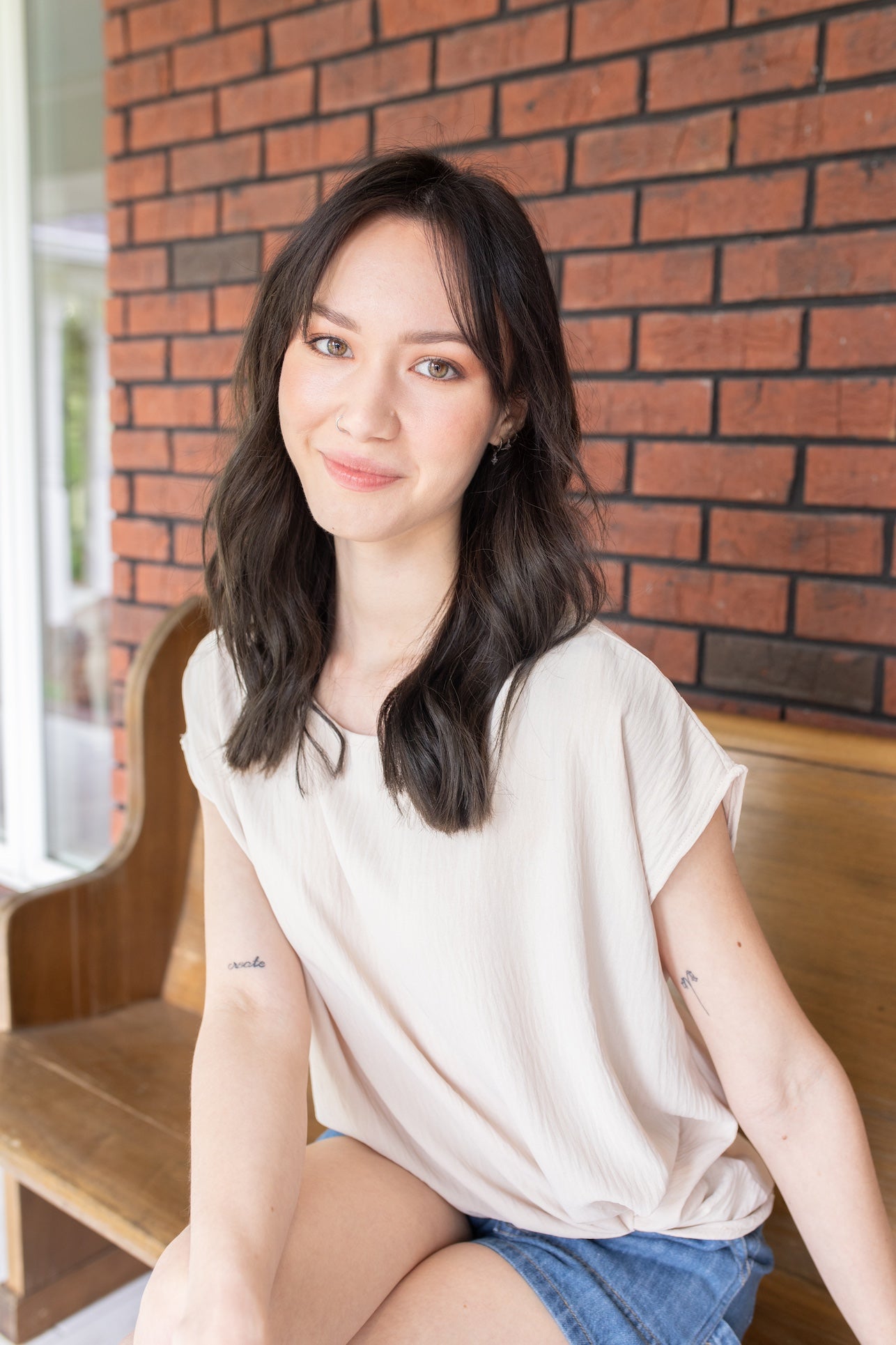 Crisp Taupe Knot Blouse