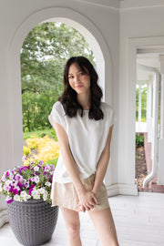 Crisp White Knot Blouse