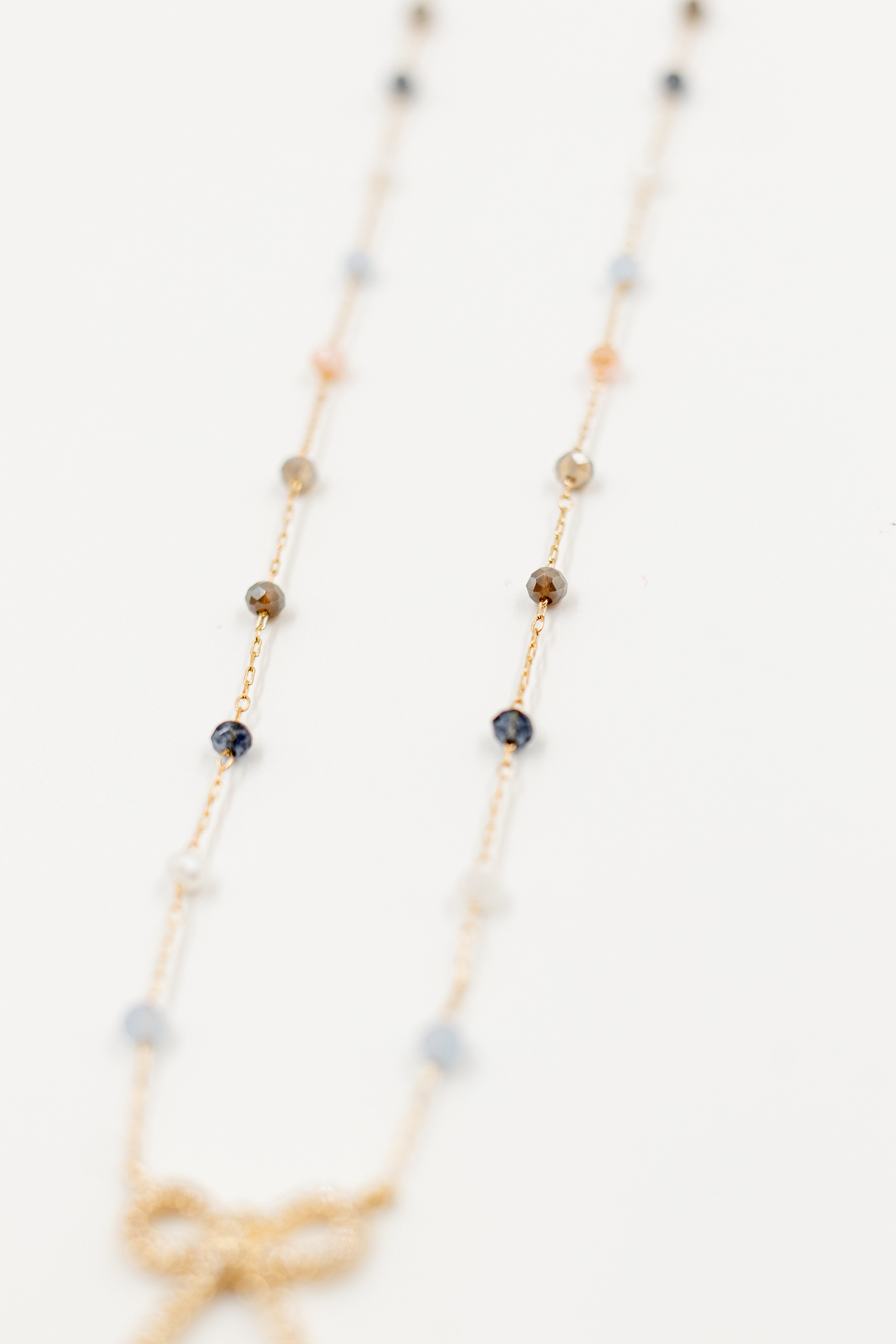 Denim Bow Necklace