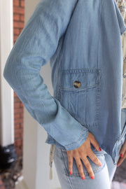 Denim Waterfall Cardigan Jacket