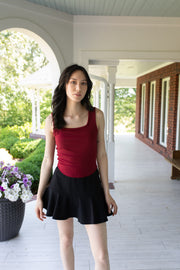 Effortless Style Cropped Tank in Burgundy