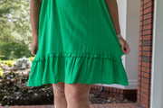 Evergreen Elegance Ruffle Sleeve Dress (plus)