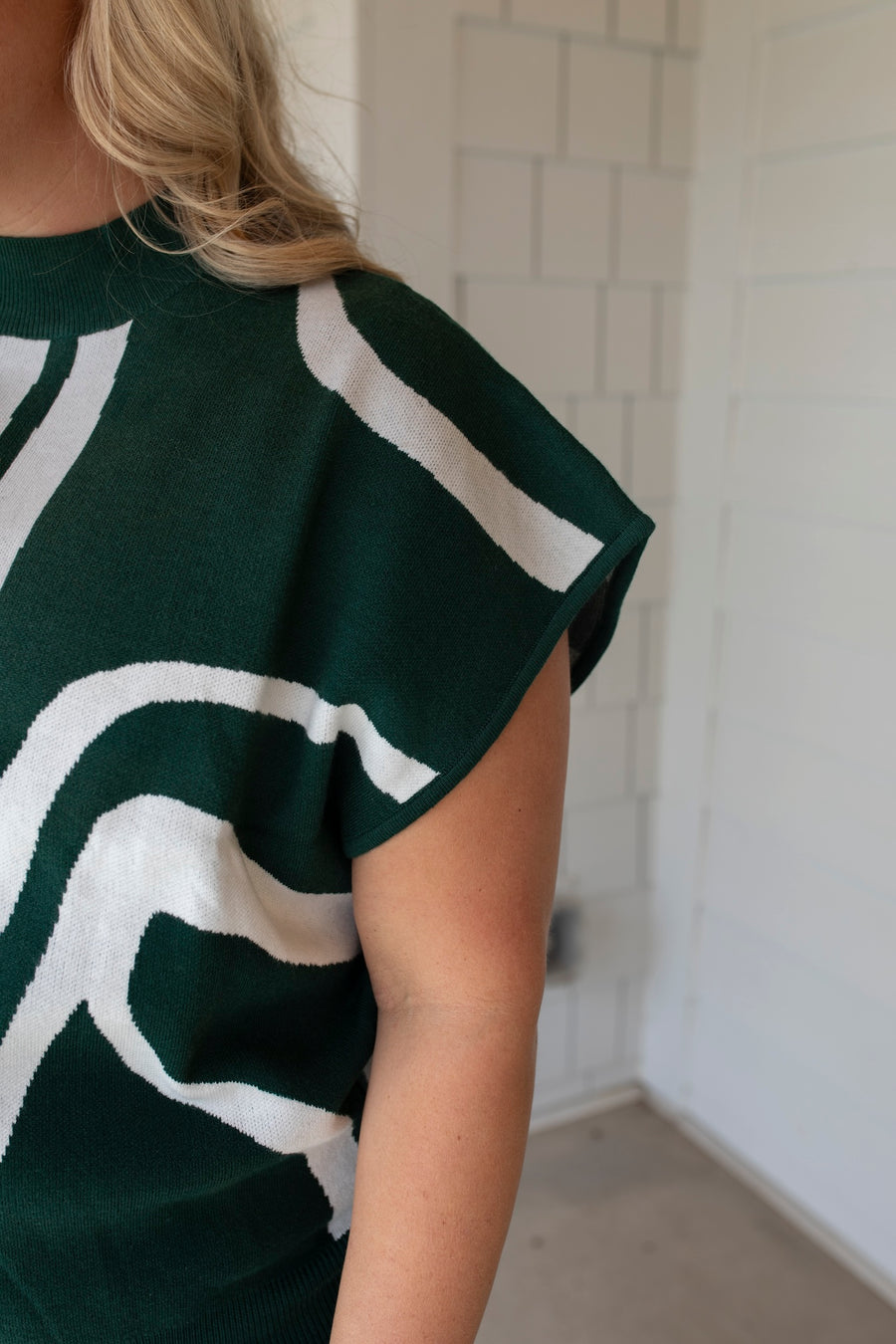 Evergreen Swirl High Neck Sweater