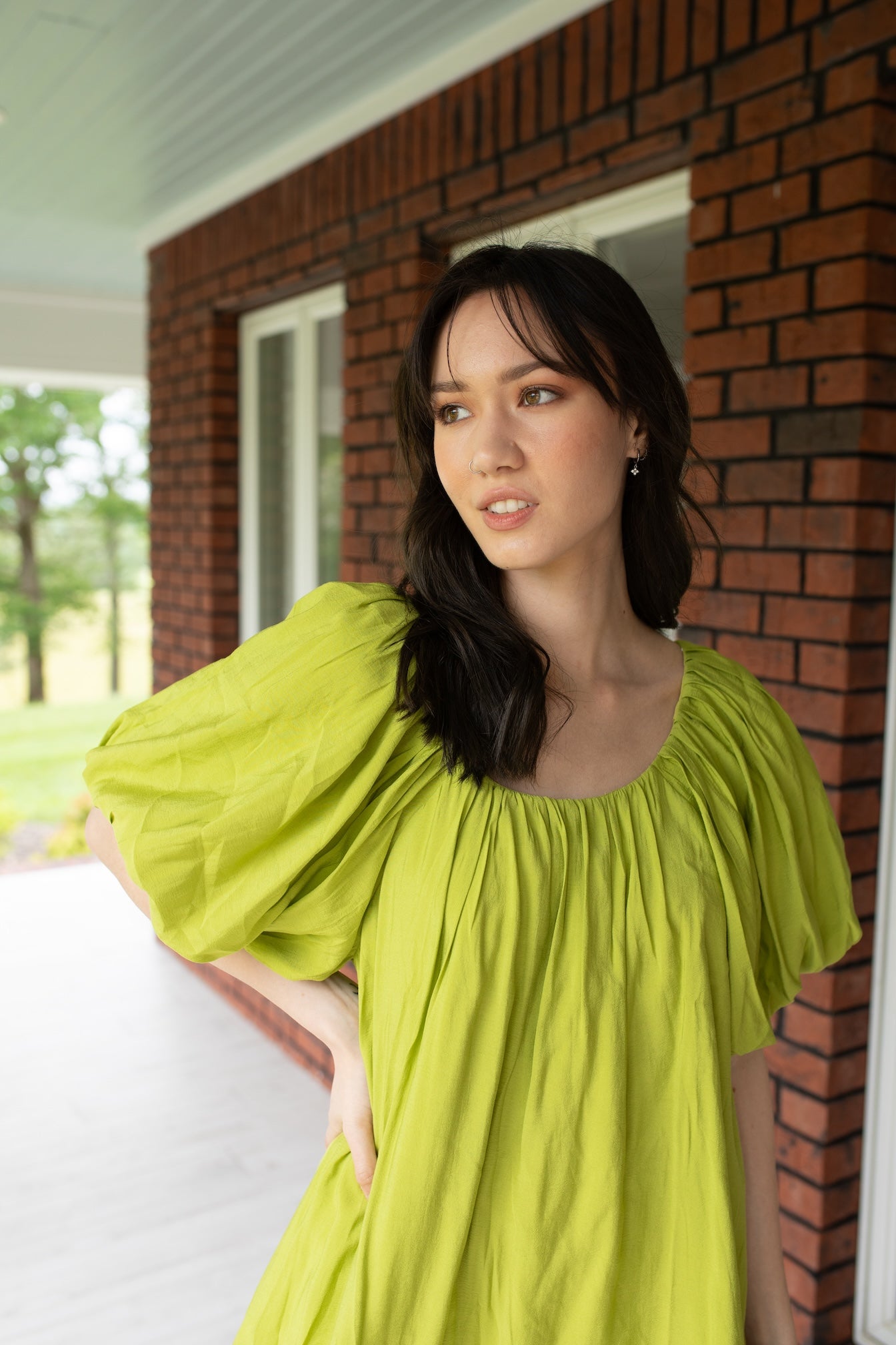 Fresh Lime Puff Sleeve Dress Fresh Lime Puff Sleeve Dress