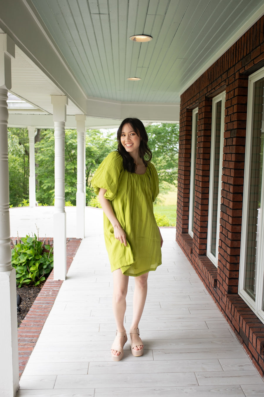 Fresh Lime Puff Sleeve Dress The Perfect Pear Fresh Lime Puff Sleeve Dress The Perfect Pear