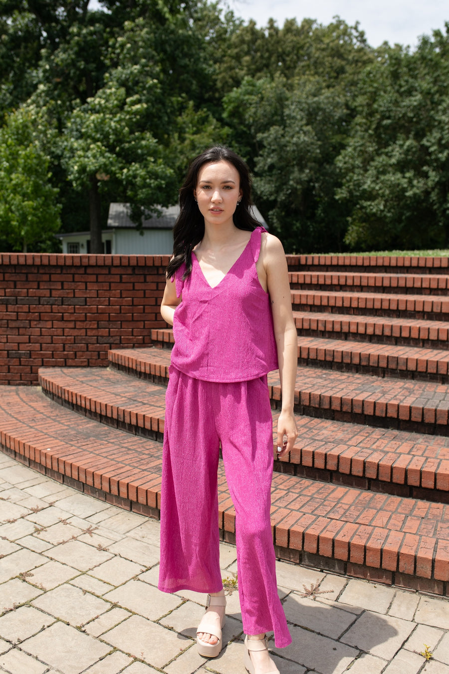 Fuchsia Fantasy Jumpsuit with Ties