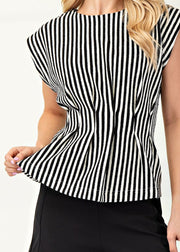 Classic Contrast Pleated Top