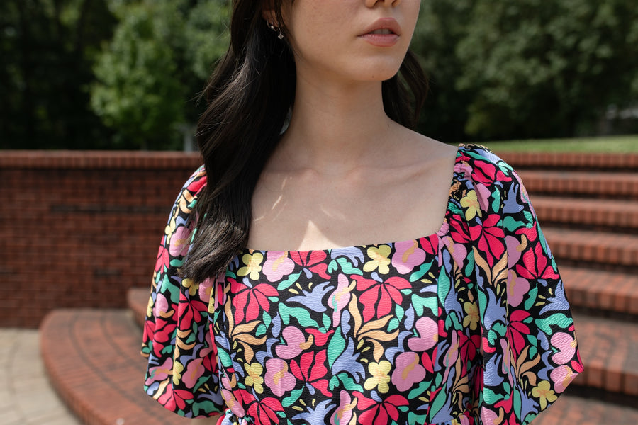 Garden Bliss Puff Sleeve Dress