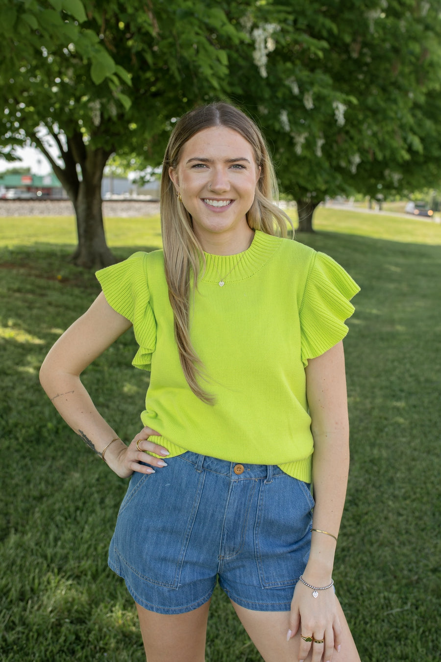 Glow Get 'Em Ruffle Knit Top