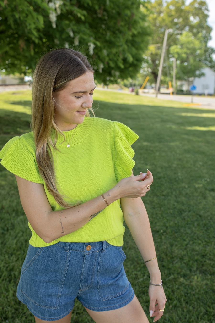 Glow Get 'Em Ruffle Knit Top