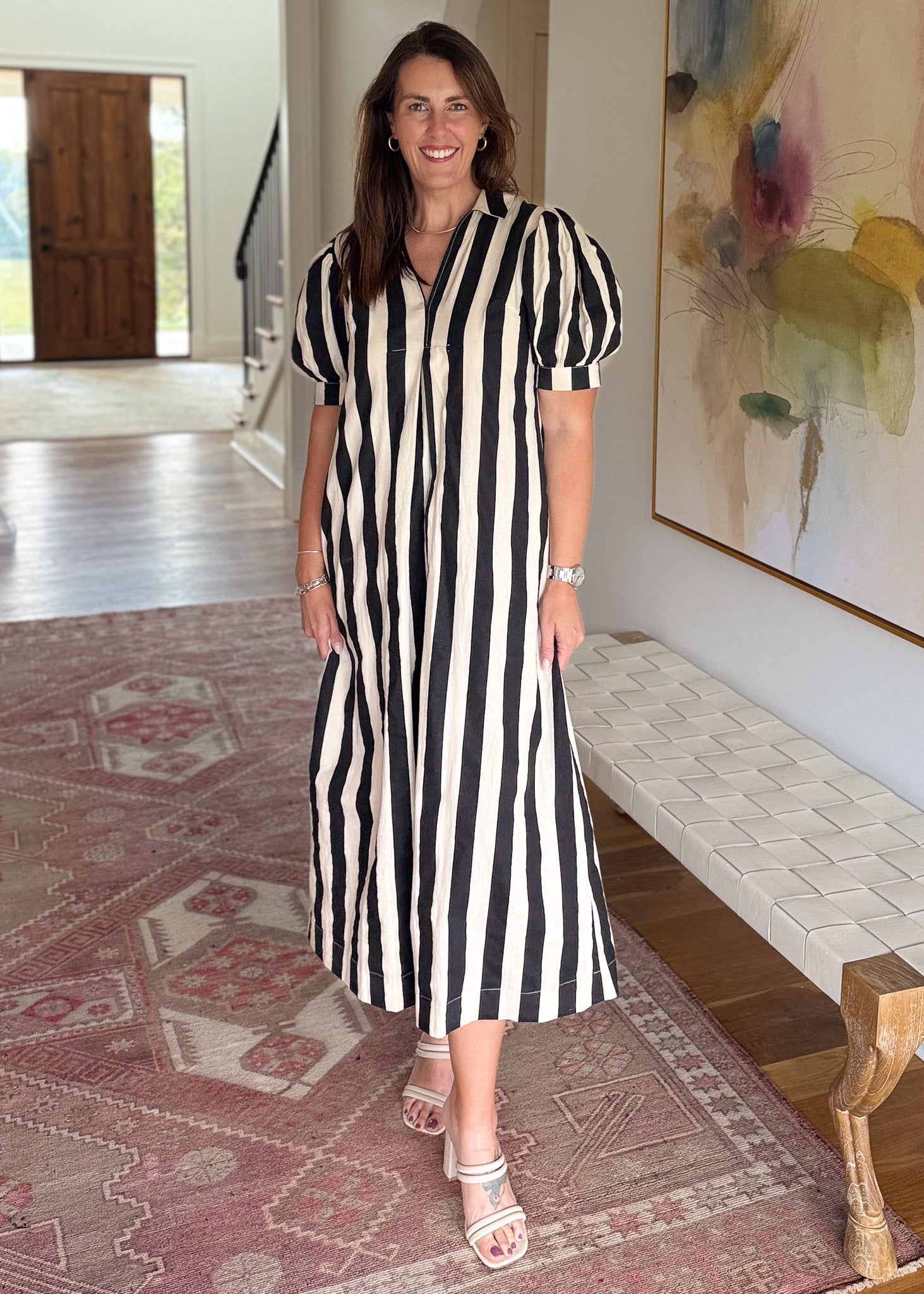Monochrome Midi Dress