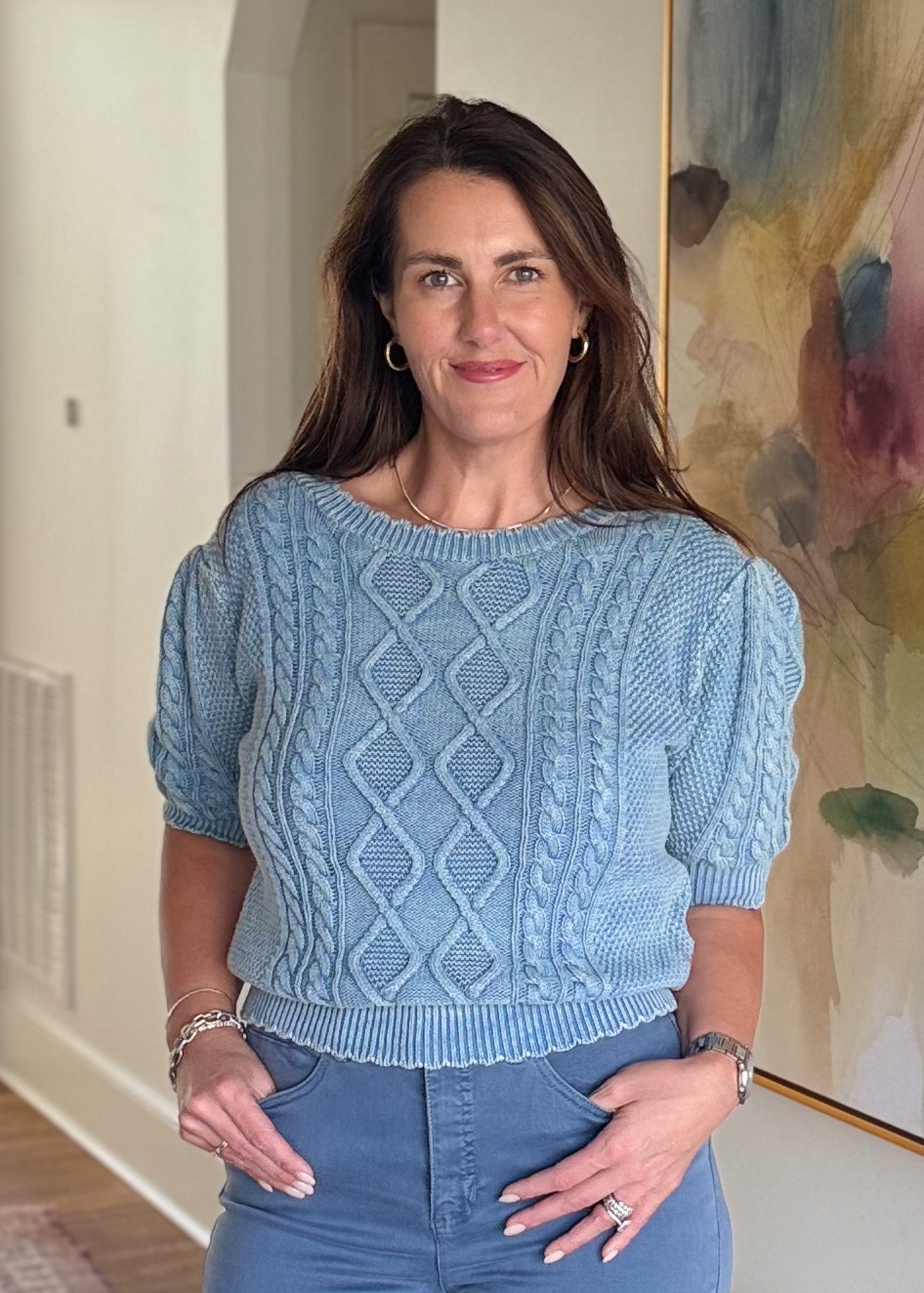 Vintage Washed Cropped Sweater