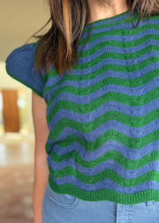 Chic Chevron Ruffle Sleeve Sweater
