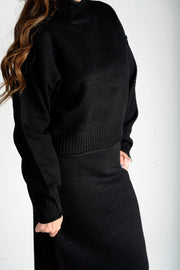 Infinite Black Sweater and Skirt Set