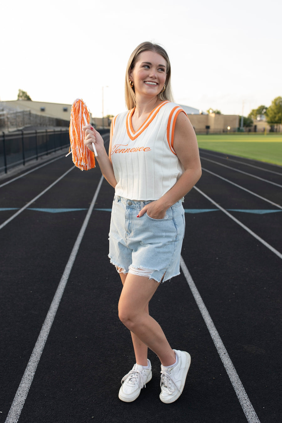 It's Football Time in Tennessee Embroidered Top