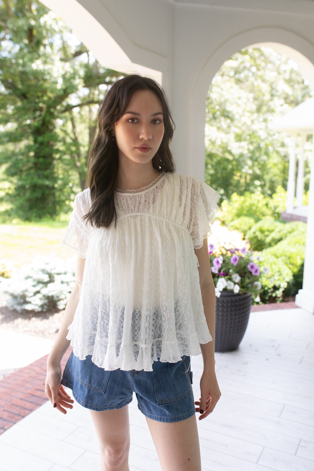 Lace and Grace Ruffle Blouse