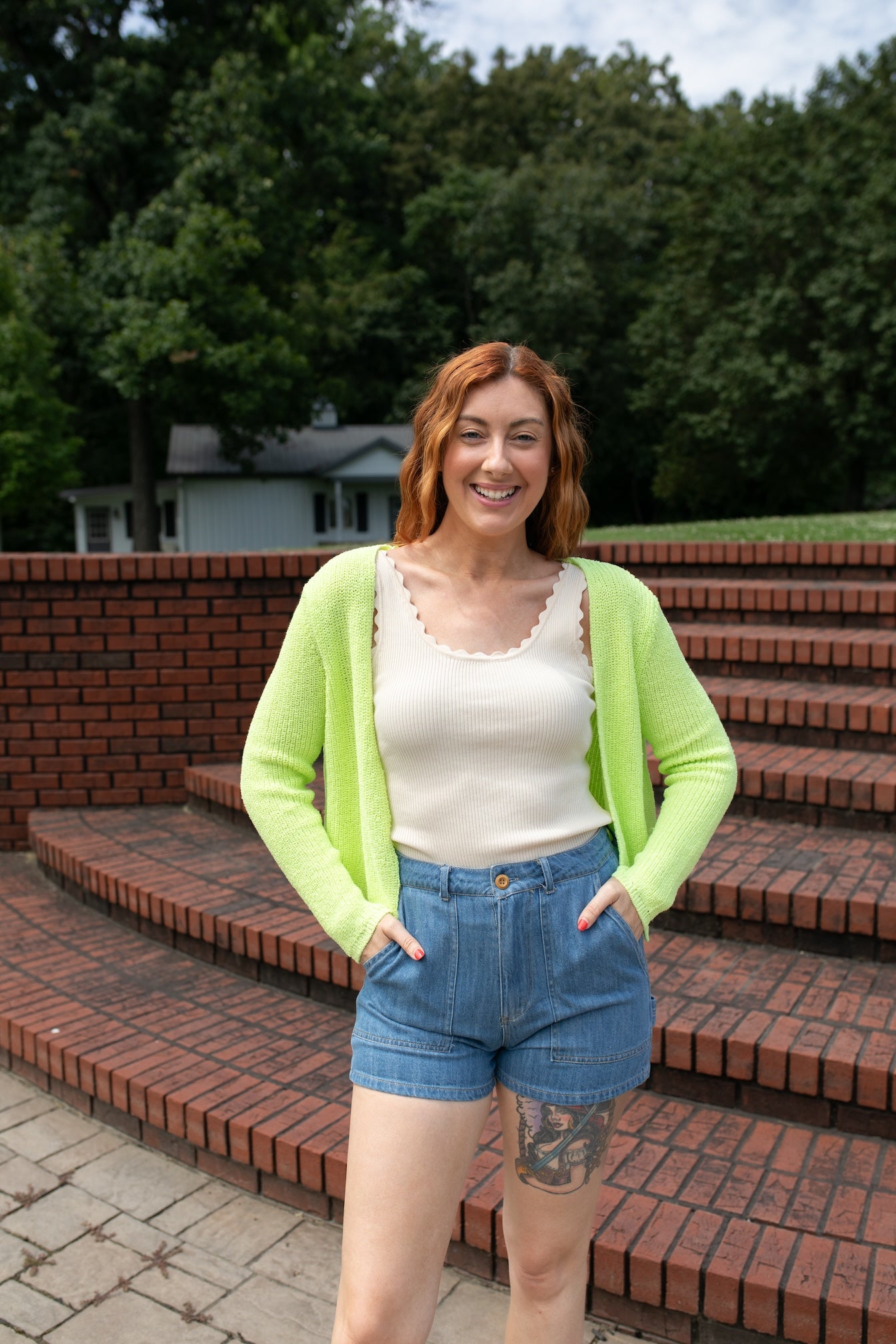 Lime on the Rim Open Cardigan