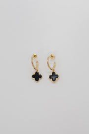 Midnight Clover Gold Earrings