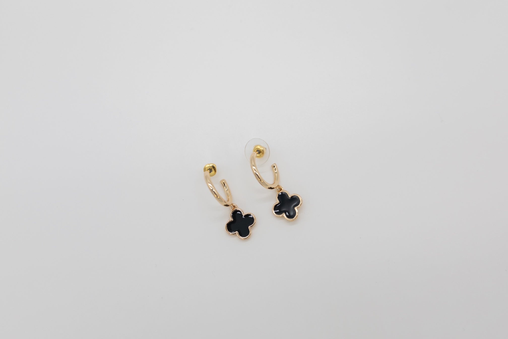 Midnight Clover Gold Earrings