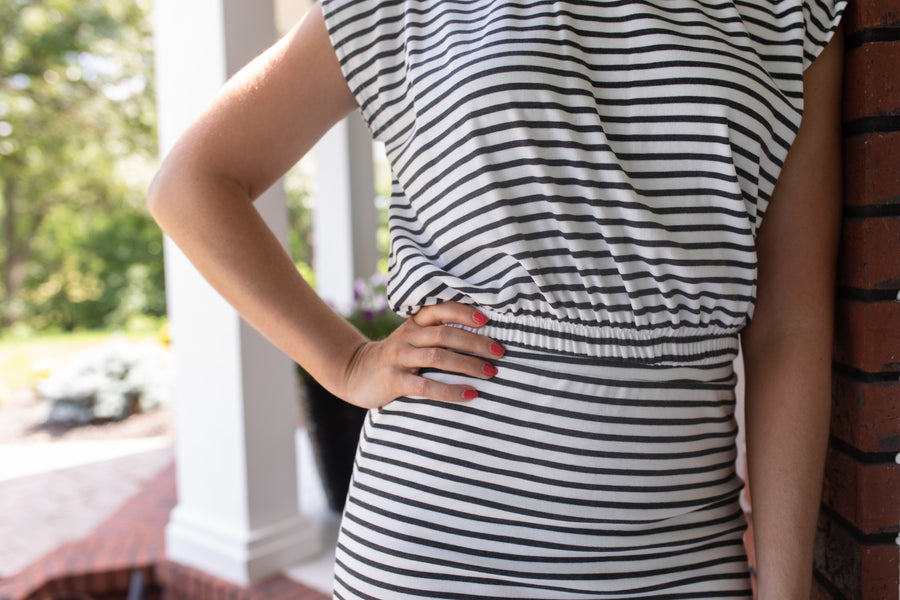 Monochrome Magic Stripe Skirt and Top Set