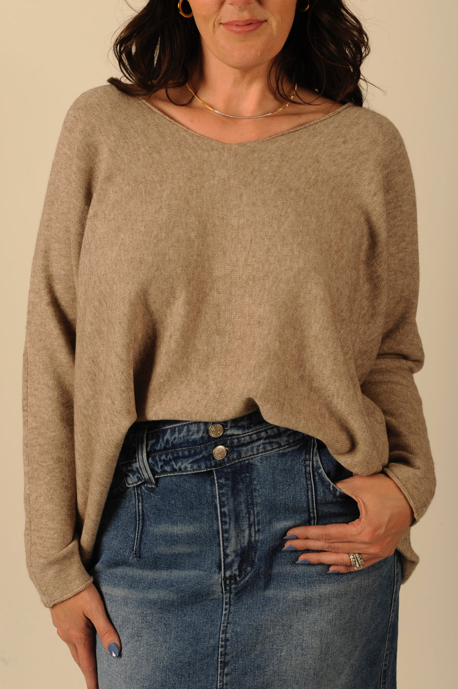 Morning Mist V Neck Sweater