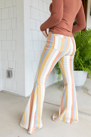 Multi Striped Flare Jeans