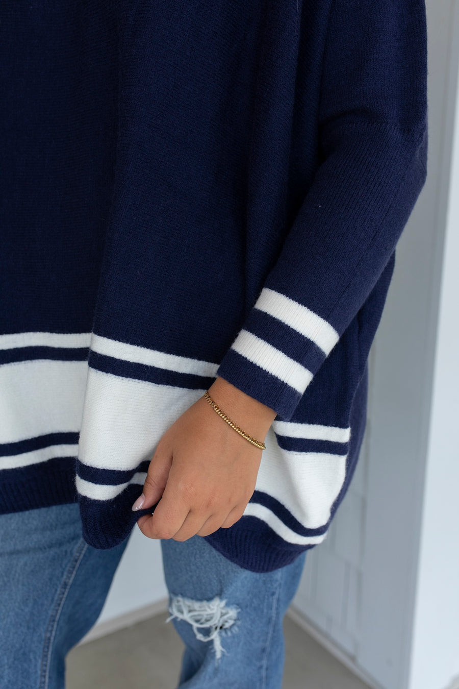 Nautical Navy Oversized Sweater