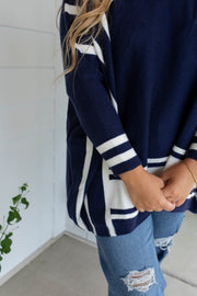 Nautical Navy Oversized Sweater