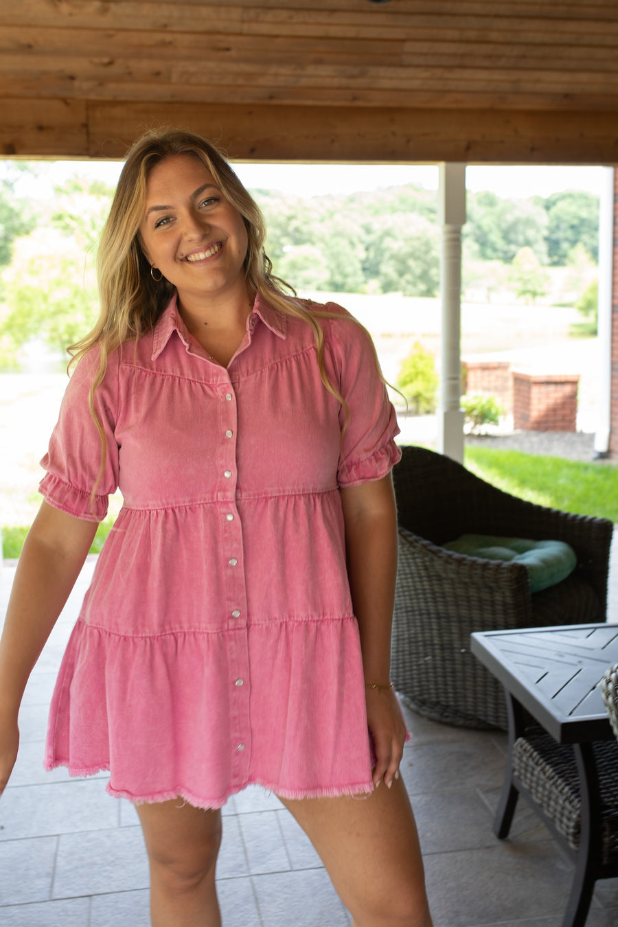 Oh Snap!  Snap Button Denim Dress