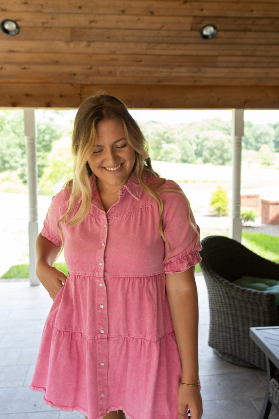 Oh Snap!  Snap Button Denim Dress