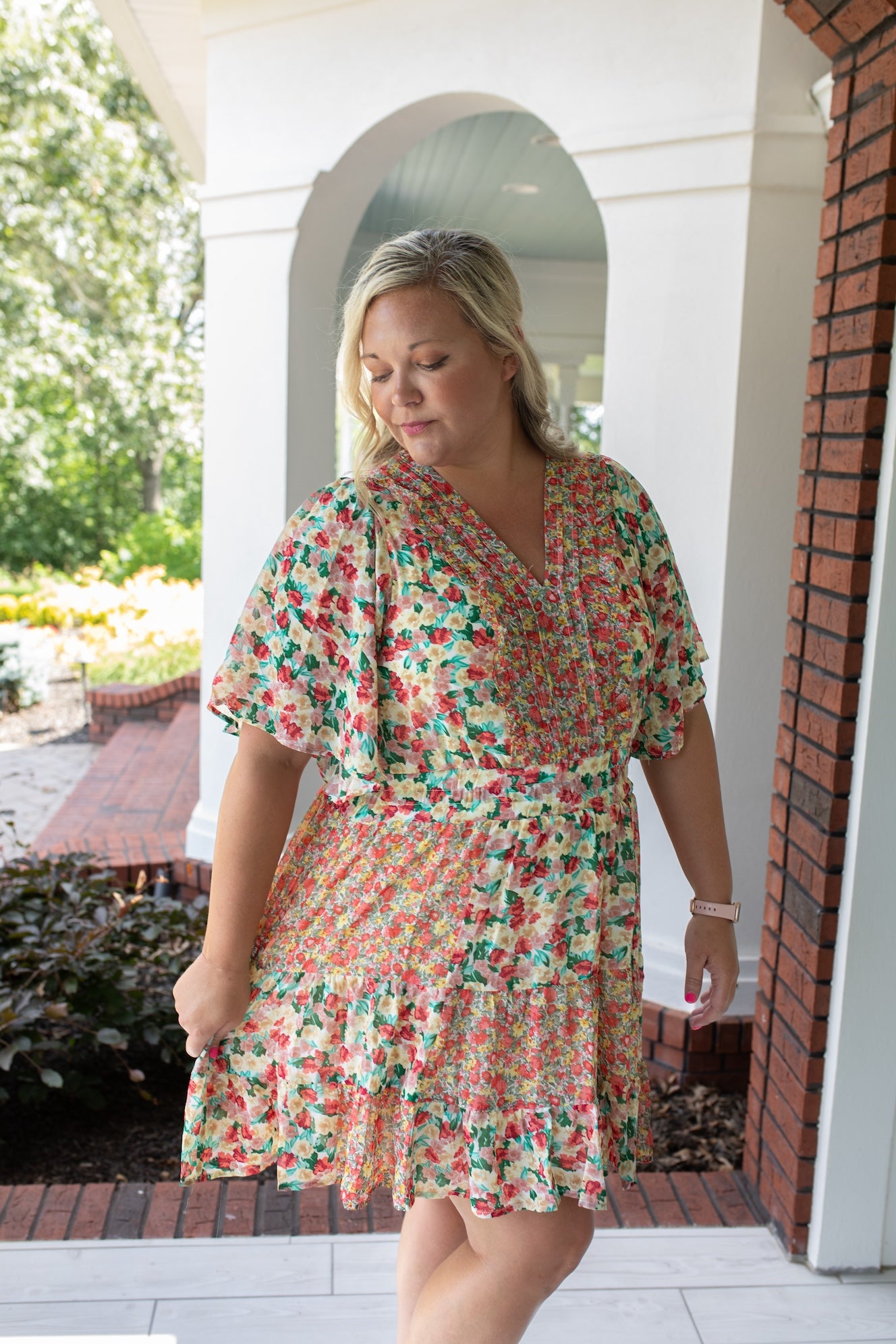 Orange Blossom Smocked Dress (Plus)