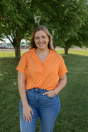 Orange Sunsets Collared Blouse