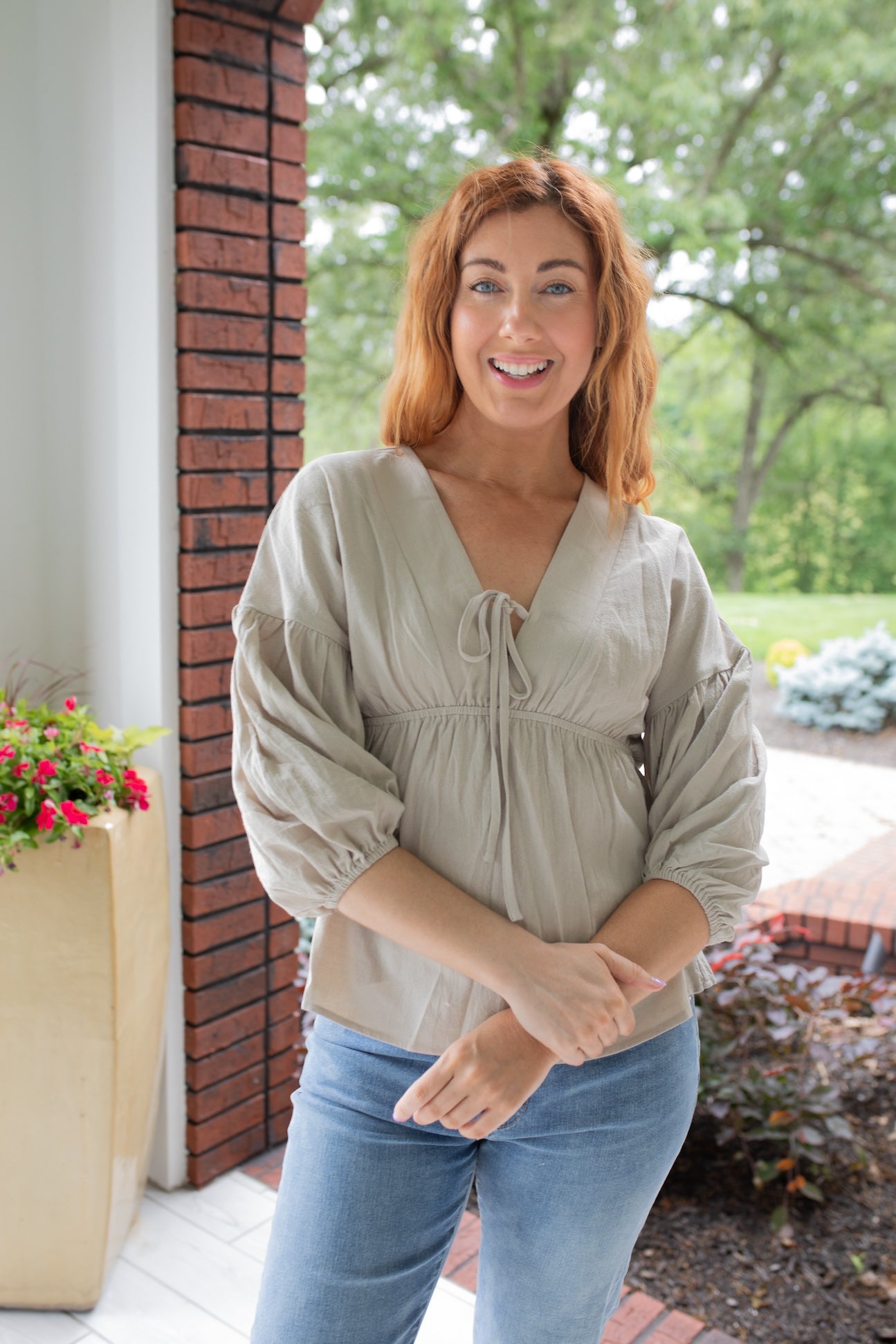 Parchment Breeze Cotton Blouse