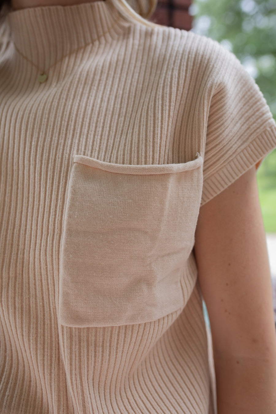 Patch Pocket Ribbed Sweater