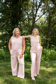 Pink Petal Sleeveless Jumpsuit