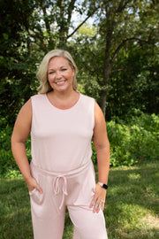 Pink Petal Sleeveless Jumpsuit