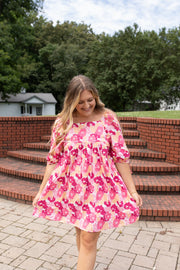 Puff Petal Floral Dress