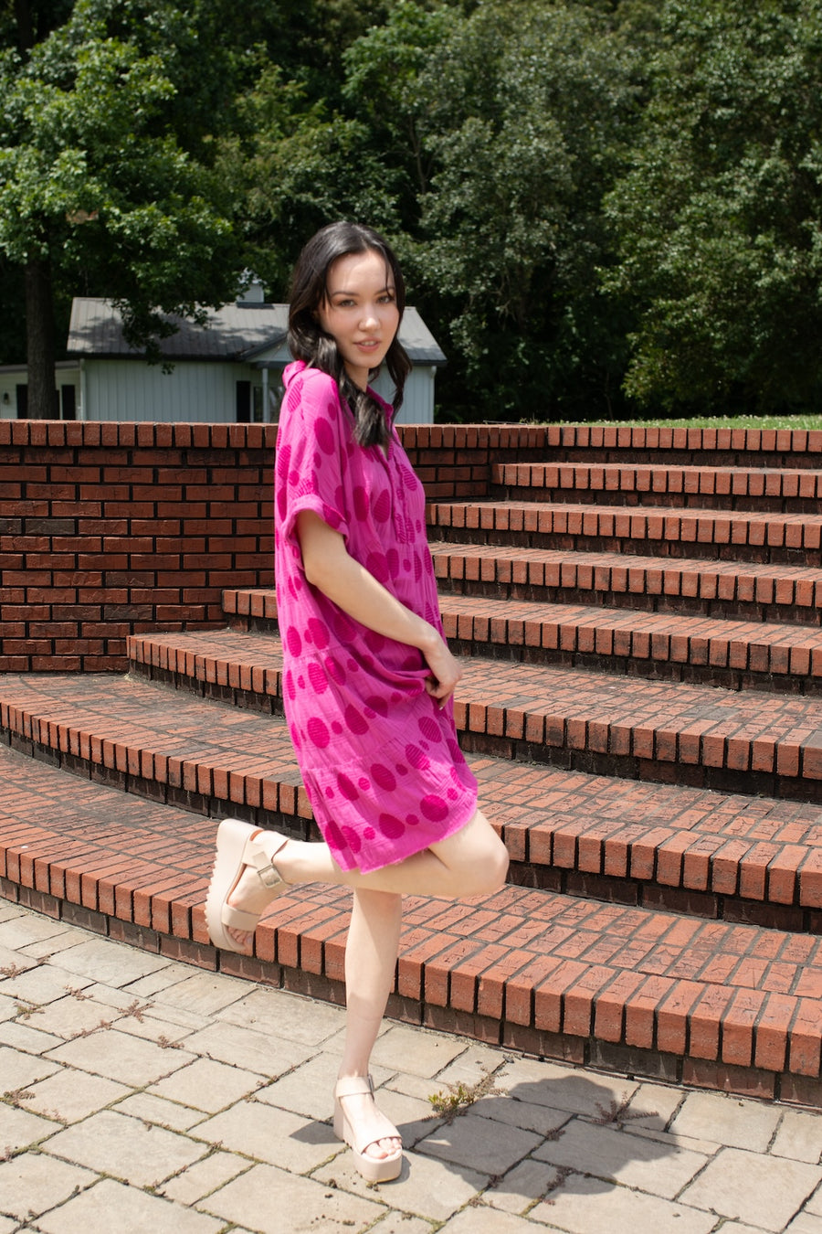 Raspberry Ripple Casual Dress