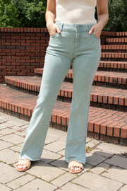 Seafoam Sage High Waisted Jeans