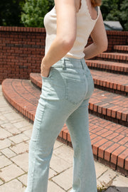 Seafoam Sage High Waisted Jeans